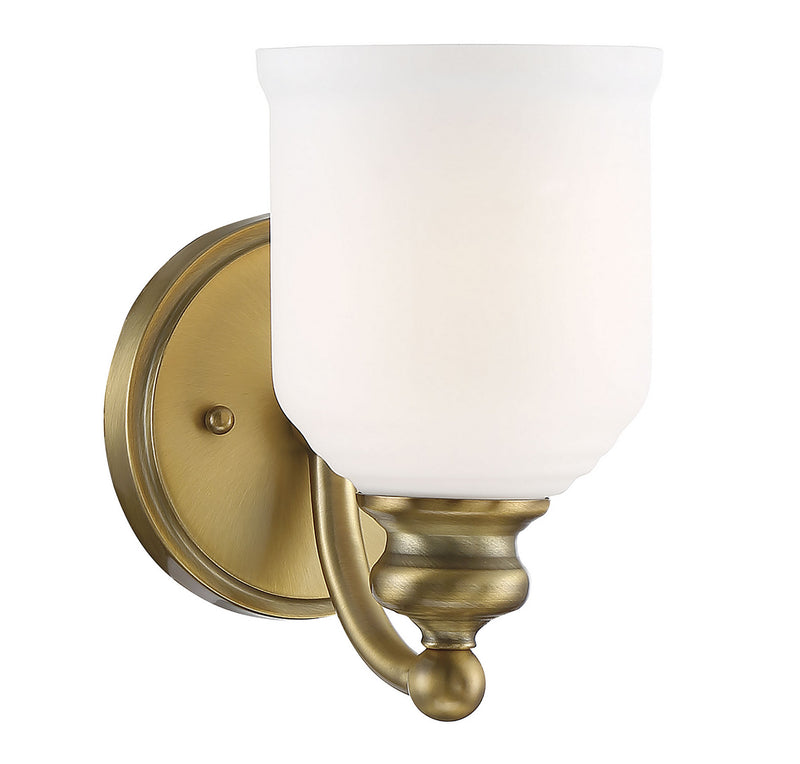 Savoy House Melrose 9-6836-1-322 One Light Wall Sconce, Warm Brass Finish - LightingWellCo
