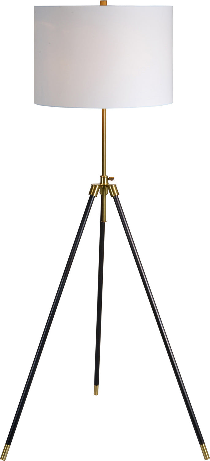 Renwil Mewitt LPF3069 One Light Floor Lamp, Antique Brass, Black Finish - LightingWellCo