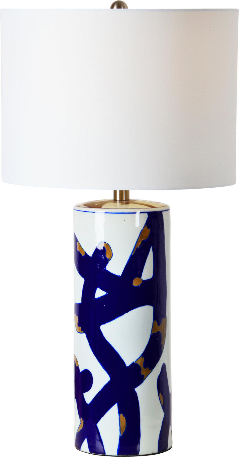Renwil Cobalt LPT714 One Light Table Lamp, Blue/White Finish - LightingWellCo