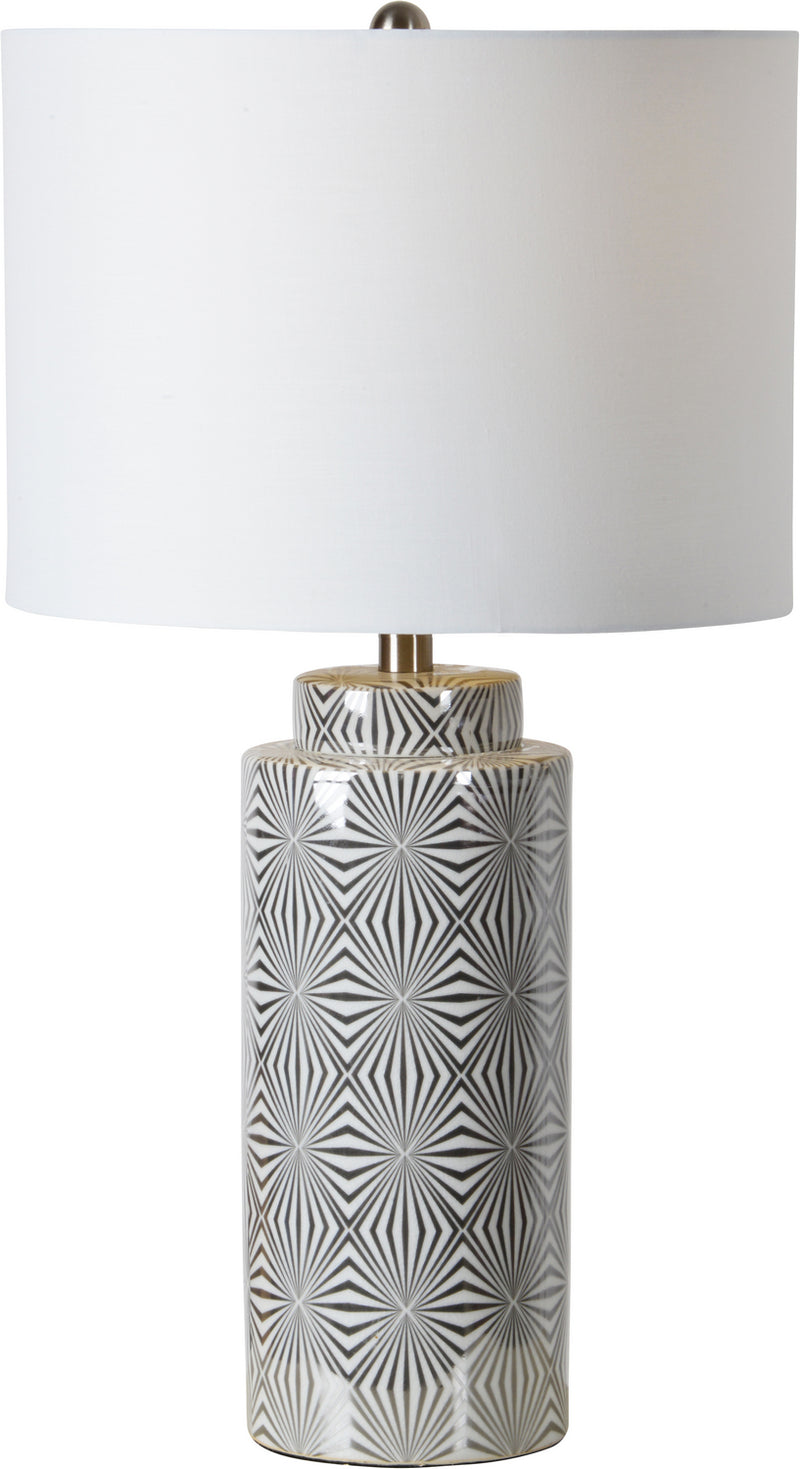 Renwil Camden LPT716 One Light Table Lamp, Silver/White Finish - LightingWellCo