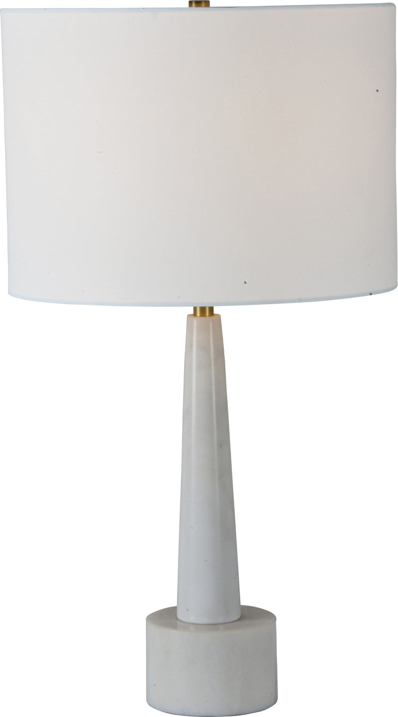 Renwil Normanton LPT884 One Light Table Lamp, White Marble, Antique Brass Finish - LightingWellCo