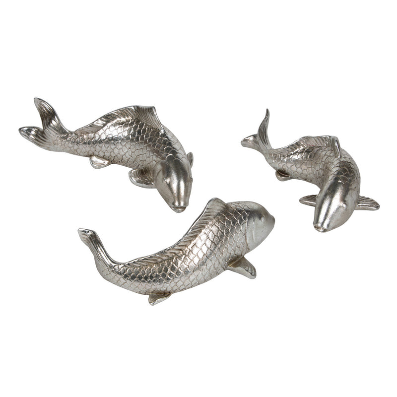 Renwil Koi STA483 Statue-Wall Hanging, Antique Silver Finish - LightingWellCo