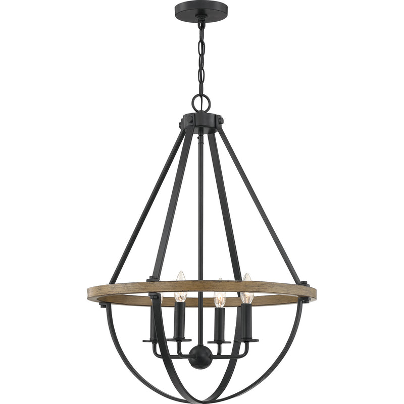Quoizel BRL2823EK Four Light Pendant, Earth Black Finish - LightingWellCo