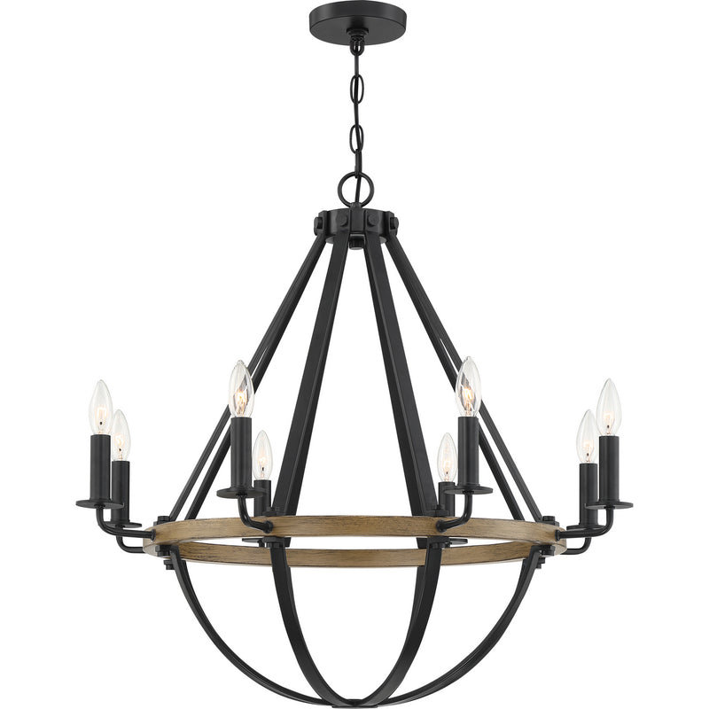 Quoizel BRL5008EK Eight Light Chandelier, Earth Black Finish - LightingWellCo