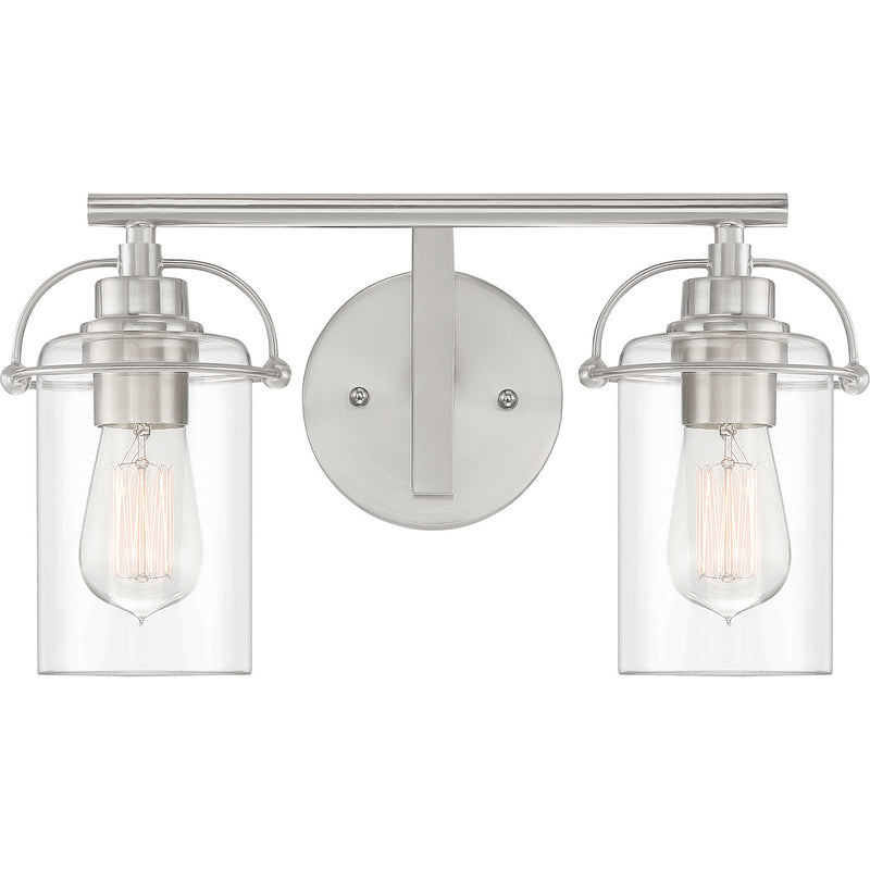 Quoizel EMR8602BN Two Light Bath Fixture, Brushed Nickel Finish - LightingWellCo