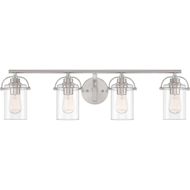 Quoizel EMR8604BN Four Light Bath Fixture, Brushed Nickel Finish - LightingWellCo