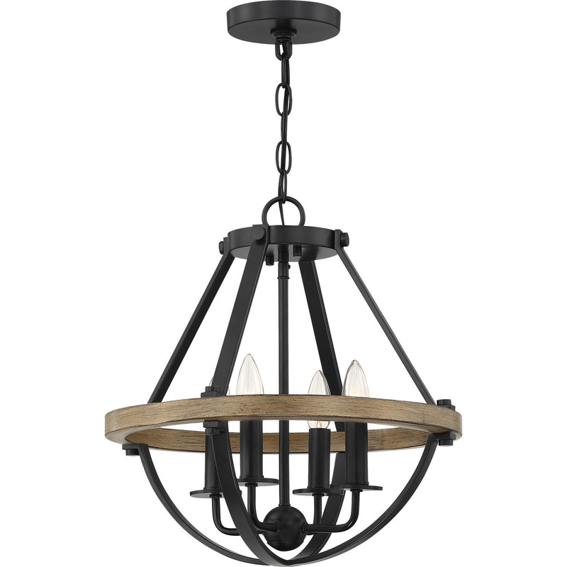 Quoizel BRL1716EK Four Light Semi-Flush Mount, Earth Black Finish - LightingWellCo