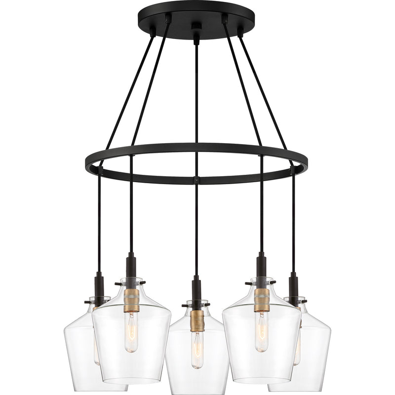 Quoizel JUN5005EK Five Light Chandelier, Earth Black Finish - LightingWellCo