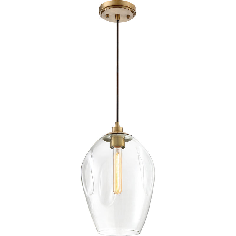 Quoizel NGA1510WS One Light Mini Pendant, Weathered Brass Finish - LightingWellCo