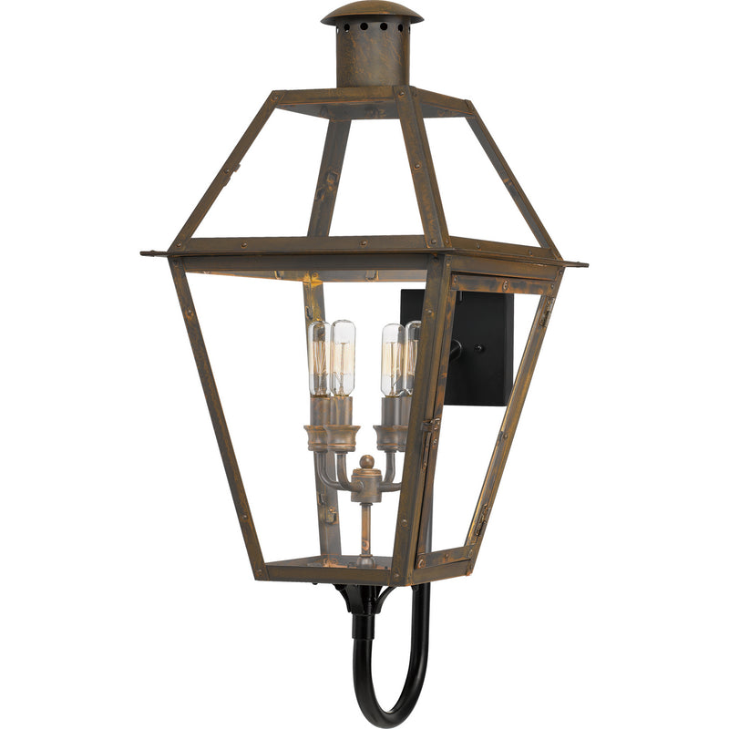 Quoizel RO8414IZ Four Light Outdoor Wall Lantern, Industrial Bronze Finish - LightingWellCo