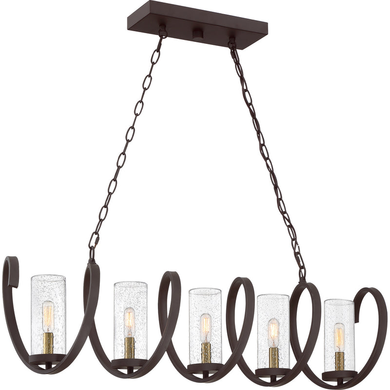 Quoizel TMT540WT Five Light Island Chandelier, Western Bronze Finish - LightingWellCo