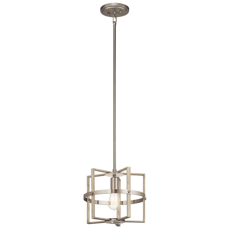 Kichler 44291WWW One Light Pendant, White Washed Wood Finish - LightingWellCo