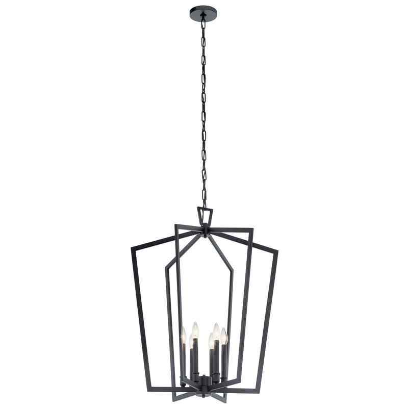 Kichler 43495BK Six Light Chandelier, Black Finish - LightingWellCo