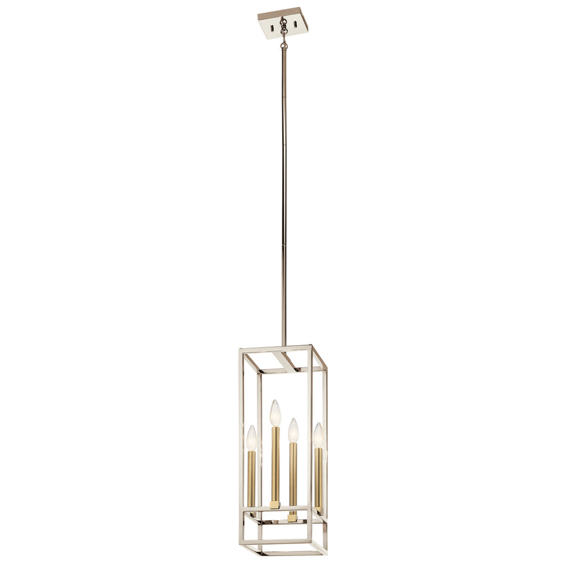 Kichler 44112PN Four Light Foyer Pendant, Polished Nickel Finish - LightingWellCo