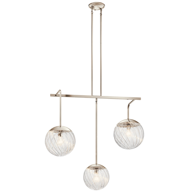 Kichler 44131PN Three Light Pendant, Polished Nickel Finish - LightingWellCo