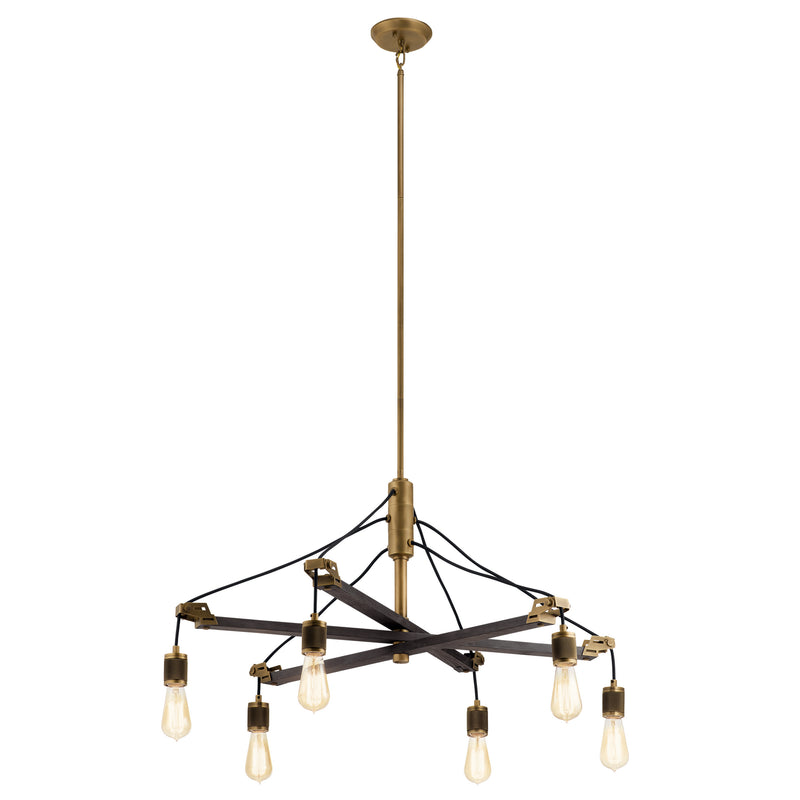 Kichler 44325VTG Six Light Chandelier, Vintage Gray Finish - LightingWellCo