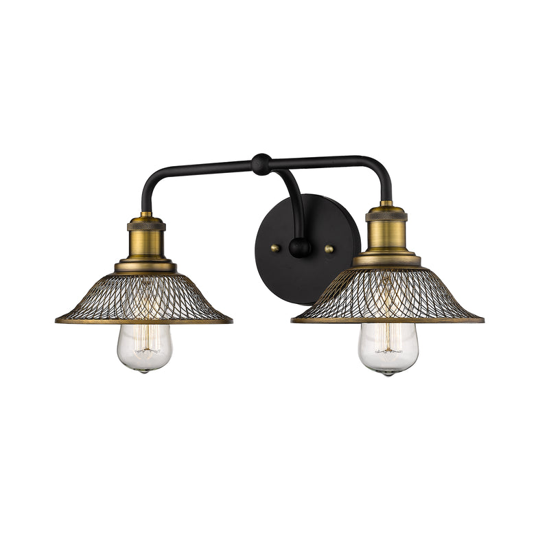 Millennium 1642-MB/HBZ Two Light Vanity, Matte Black/Heirloom Bronze Finish - LightingWellCo