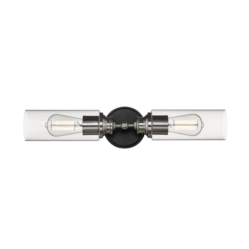 Millennium 2412-MB/BN Two Light Vanity, Matte Black/Brushed Nickel Finish - LightingWellCo