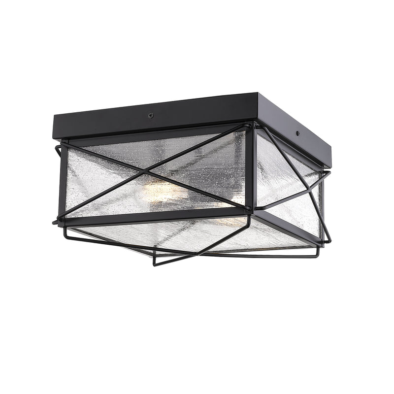Millennium 2616-PBK Two Light Outdoor Flush Mount, Powder Coat Black Finish - LightingWellCo