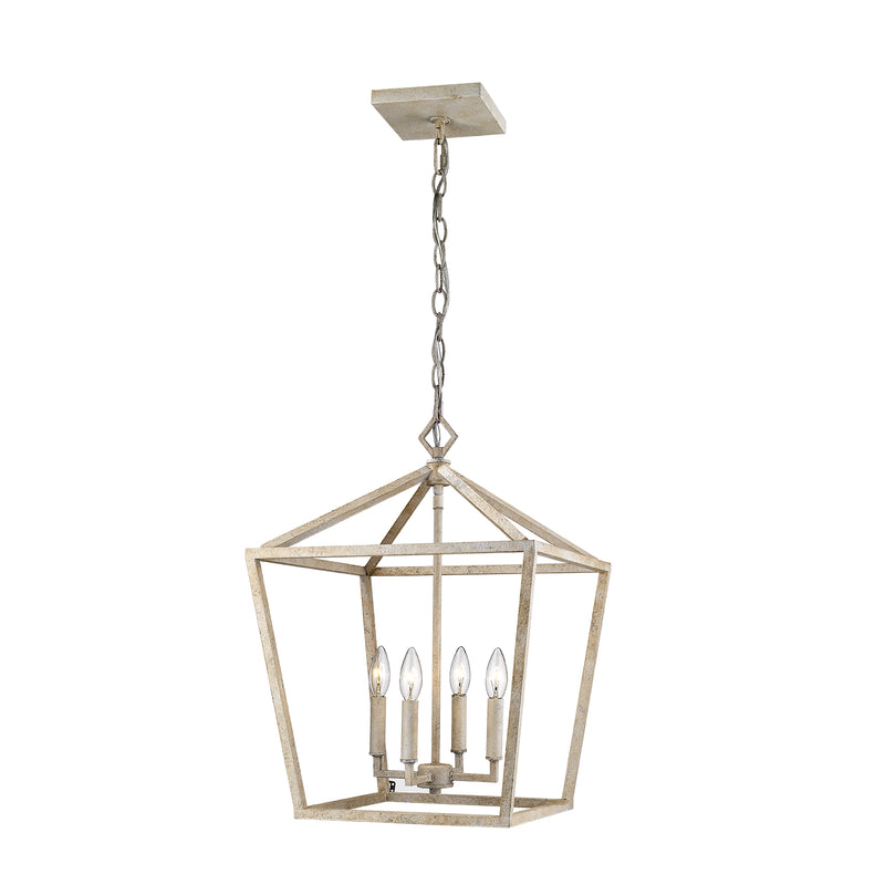 Millennium 3244-VW Four Light Pendant, Vintage White Finish - LightingWellCo