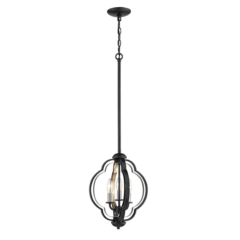 Millennium 3473-MB/BN Three Light Pendant, Matte Black/Brushed Nickel Finish - LightingWellCo