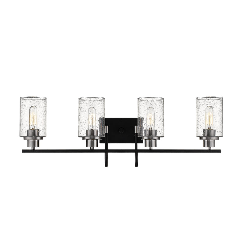 Millennium 3514-MB/BN Four Light Vanity, Matte Black/Brushed Nickel Finish - LightingWellCo