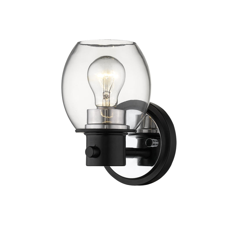 Millennium 3551-MB/PN One Light Wall Sconce, Matte Black/Polished Nickel Finish - LightingWellCo
