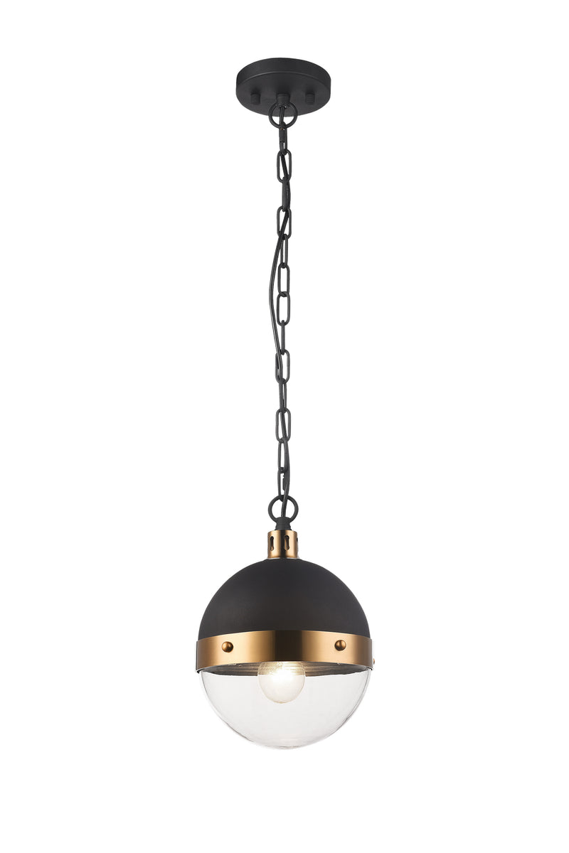 Matteo Lighting C61801AGCL One Light Pendant, Aged Gold Brass Finish - LightingWellCo