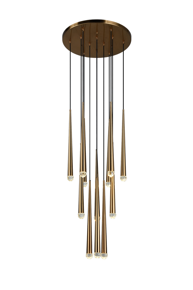 Matteo Lighting C62712AG LED Pendant, Aged Gold Brass Finish - LightingWellCo