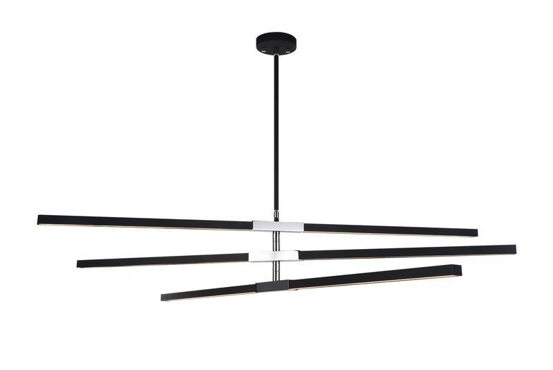 Matteo Lighting C64769MBCH LED Pendant Light, Matte Black & Chrome Finish - LightingWellCo