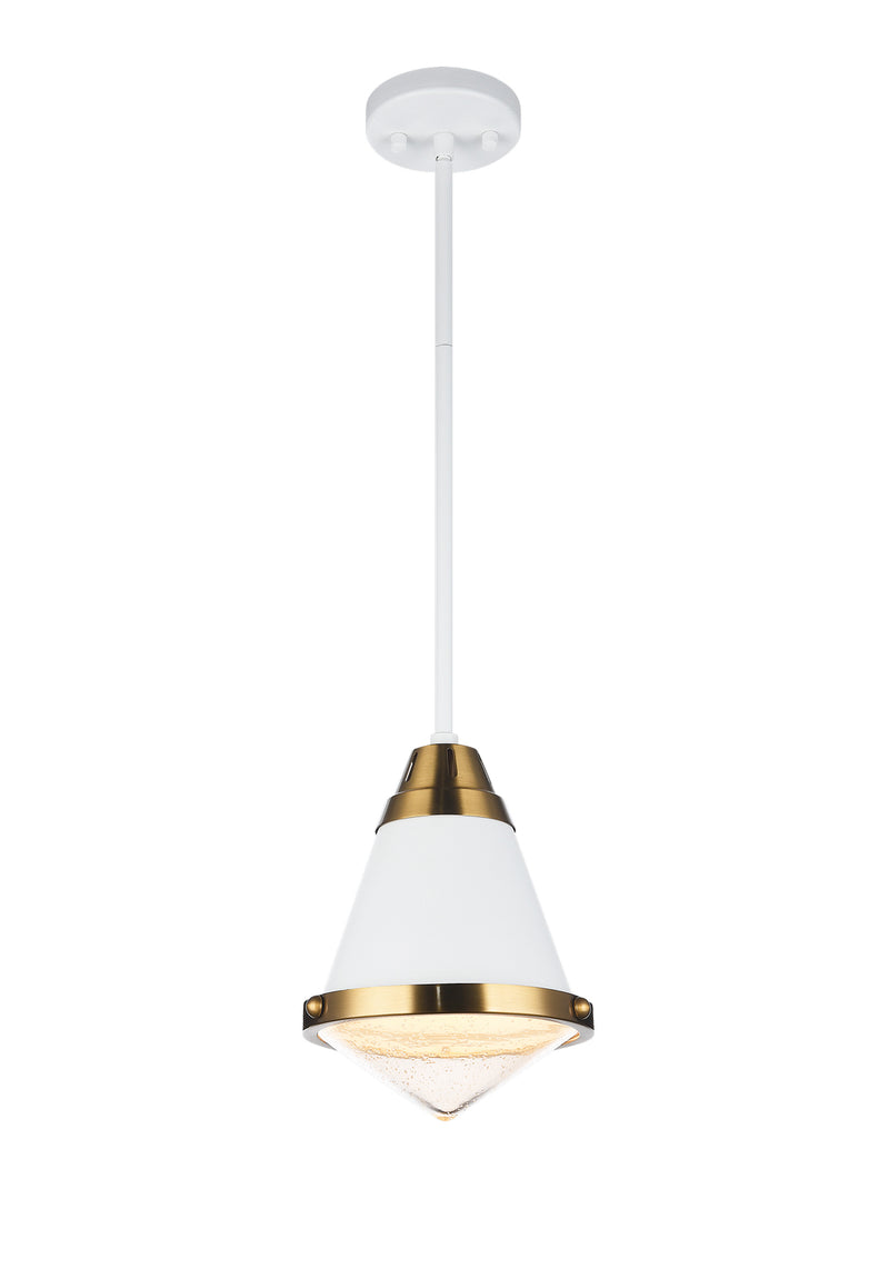 Matteo Lighting C70801WHBU One Light Pendant, White Finish - LightingWellCo