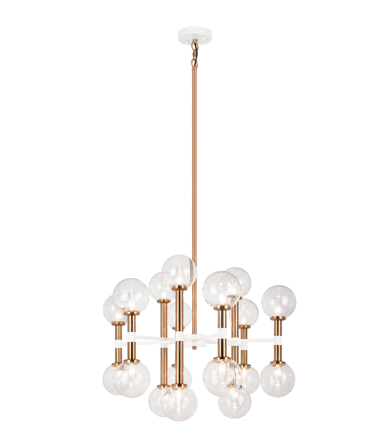 Matteo Lighting C75318AGCL 18 Light Chandelier, Aged Gold Brass Finish - LightingWellCo