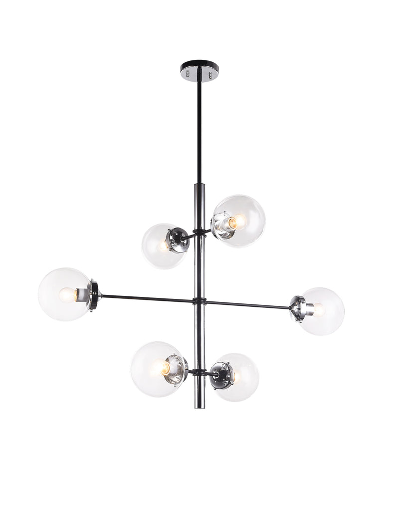 Matteo Lighting C78106CHCL Six Light Chandelier, Chrome Finish - LightingWellCo