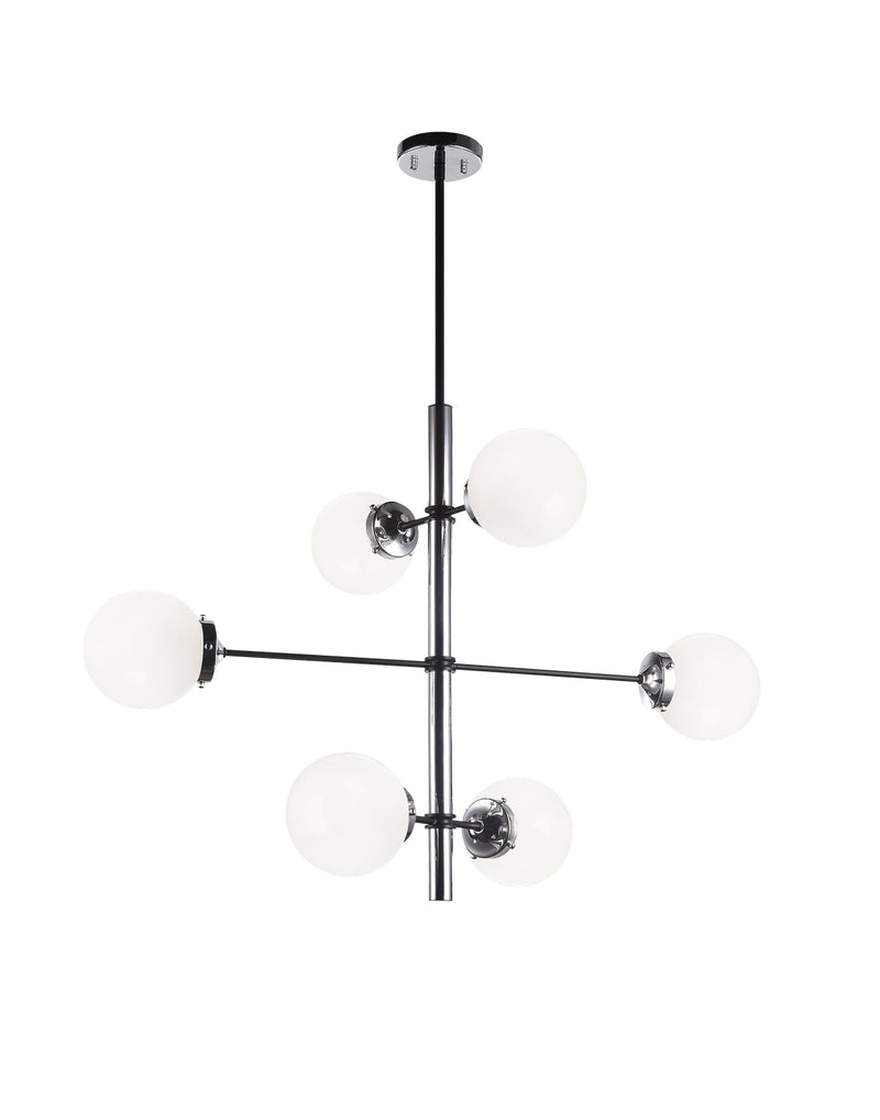 Matteo Lighting C78106CHOP Six Light Chandelier, Chrome Finish - LightingWellCo