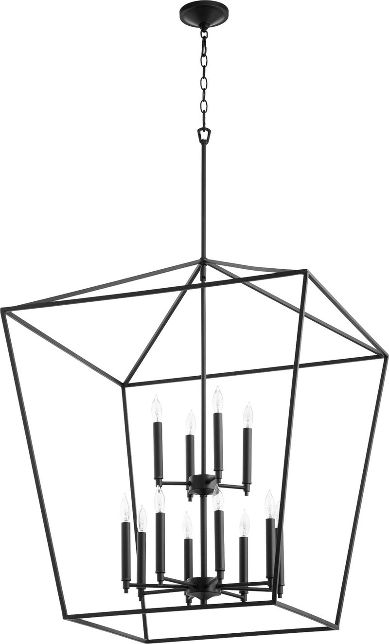 Quorum 604-12-69 12 Light Entry Pendant, Black Finish - LightingWellCo
