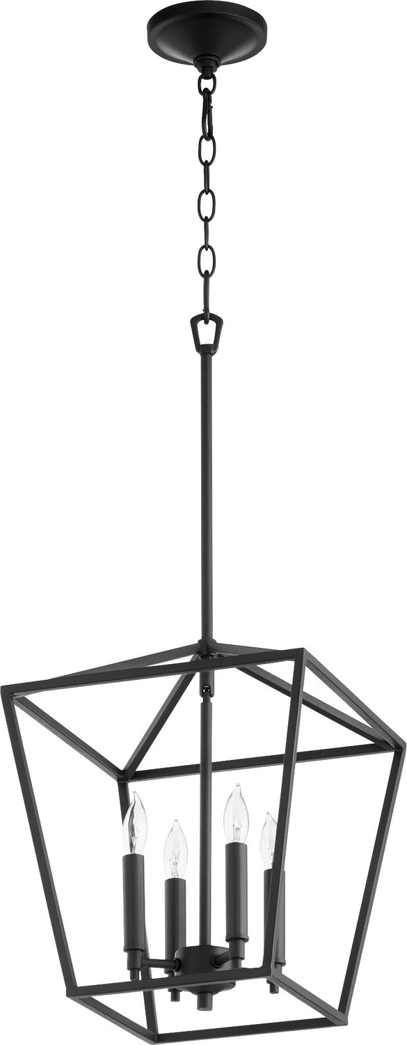 Quorum 604-4-69 Four Light Entry Pendant, Black Finish - LightingWellCo