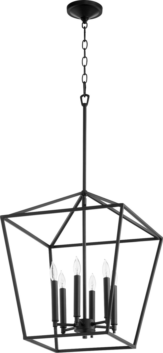 Quorum 604-6-69 Six Light Entry Pendant, Black Finish - LightingWellCo