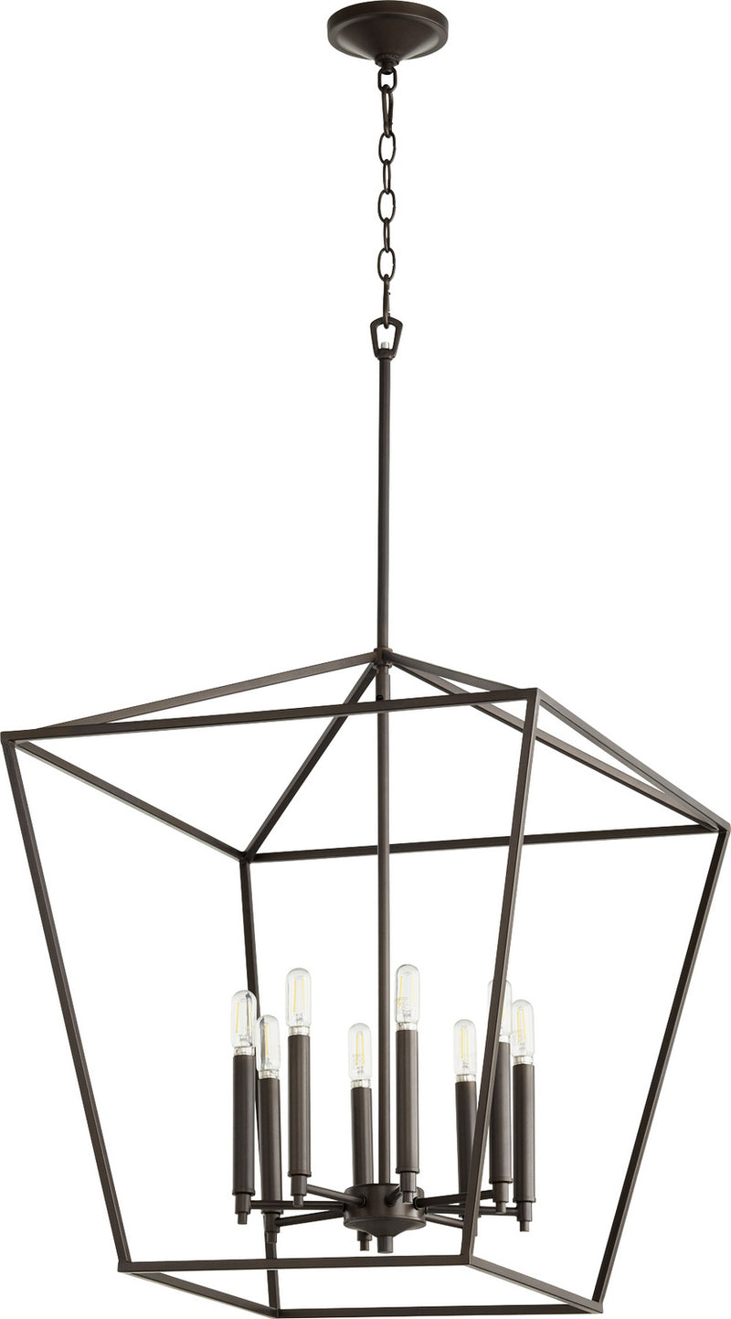 Quorum 604-8-86 Eight Light Entry Pendant, Oiled Bronze Finish - LightingWellCo