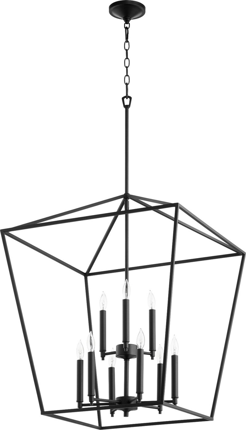 Quorum 604-9-69 Nine Light Entry Pendant, Black Finish - LightingWellCo