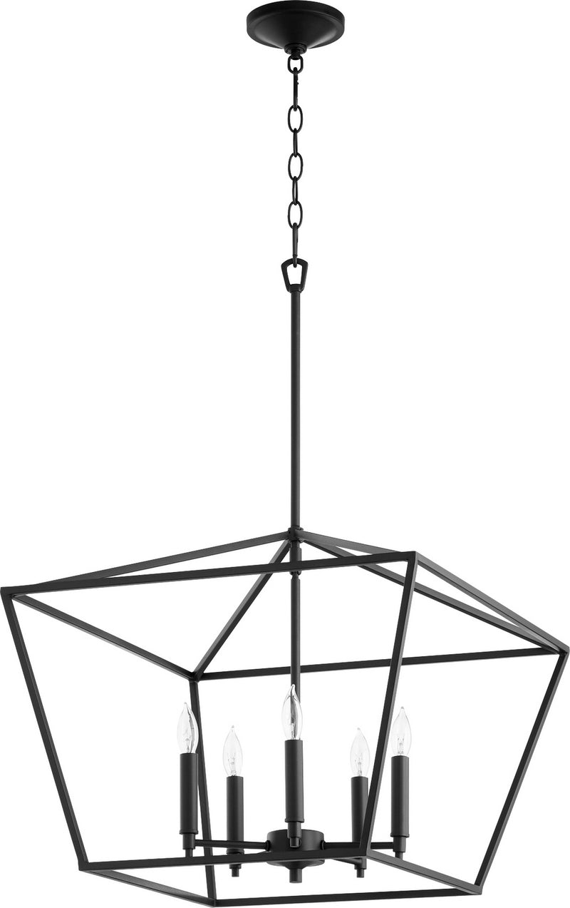 Quorum 644-5-69 Five Light Chandelier, Black Finish - LightingWellCo