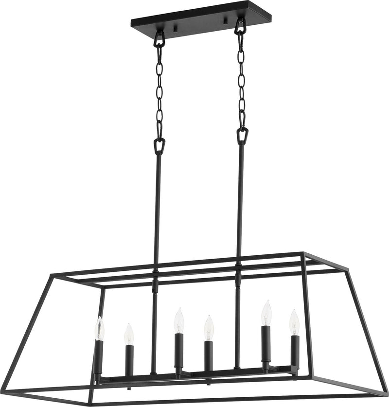 Quorum 654-6-69 Six Light Pendant, Black Finish - LightingWellCo