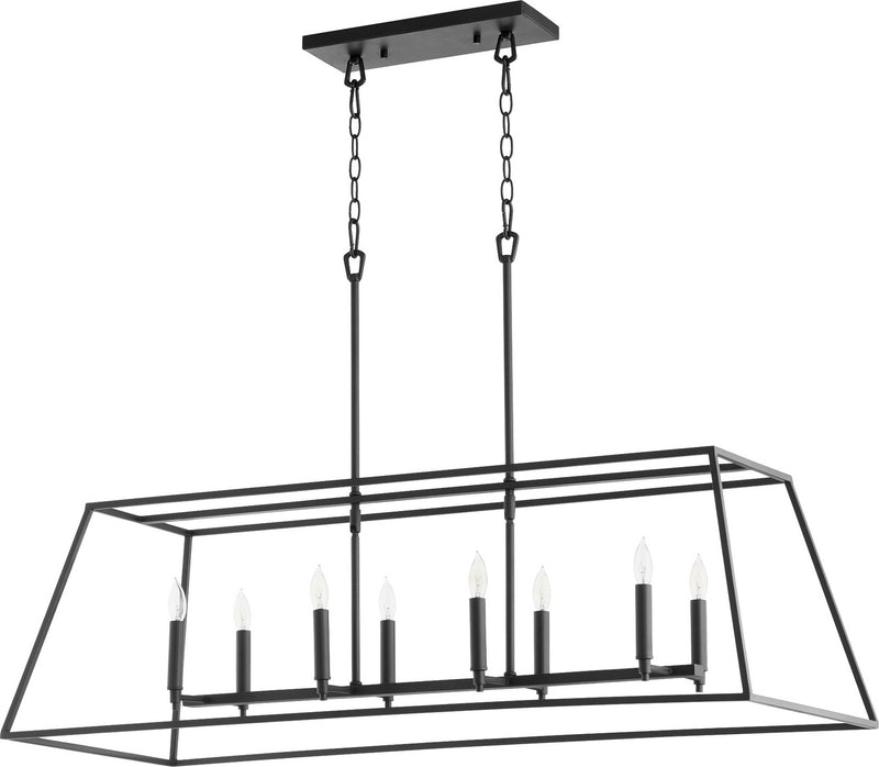 Quorum 654-8-69 Eight Light Pendant, Black Finish - LightingWellCo