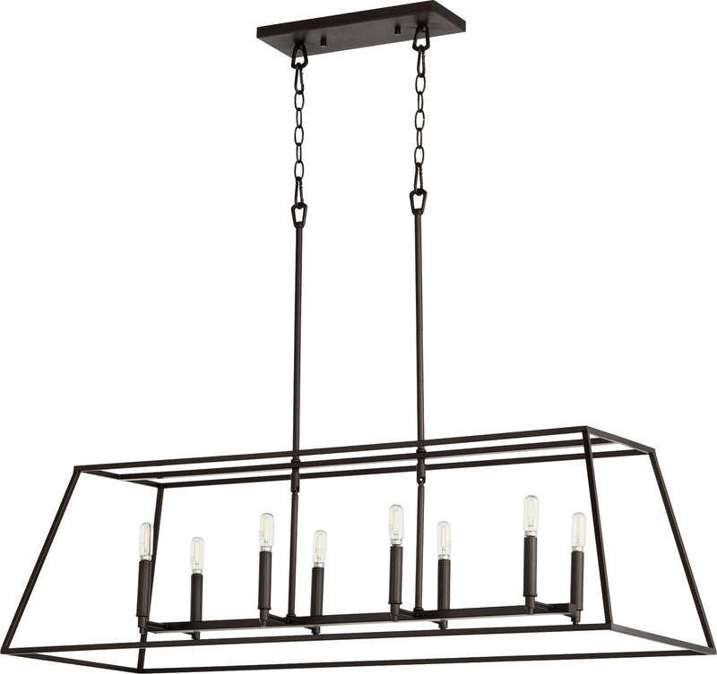 Quorum 654-8-86 Eight Light Entry Pendant, Oiled Bronze Finish - LightingWellCo