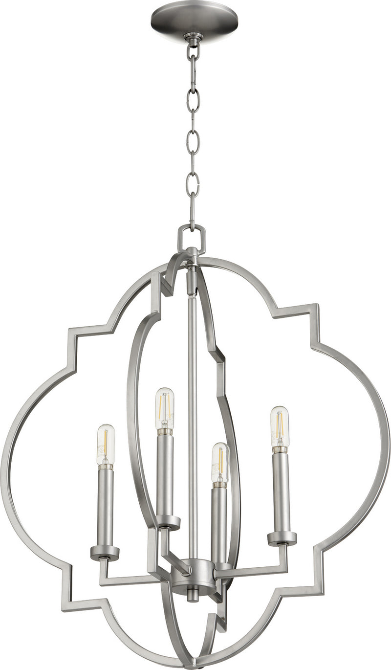 Quorum 6942-4-64 Four Light Pendant, Classic Nickel Finish - LightingWellCo