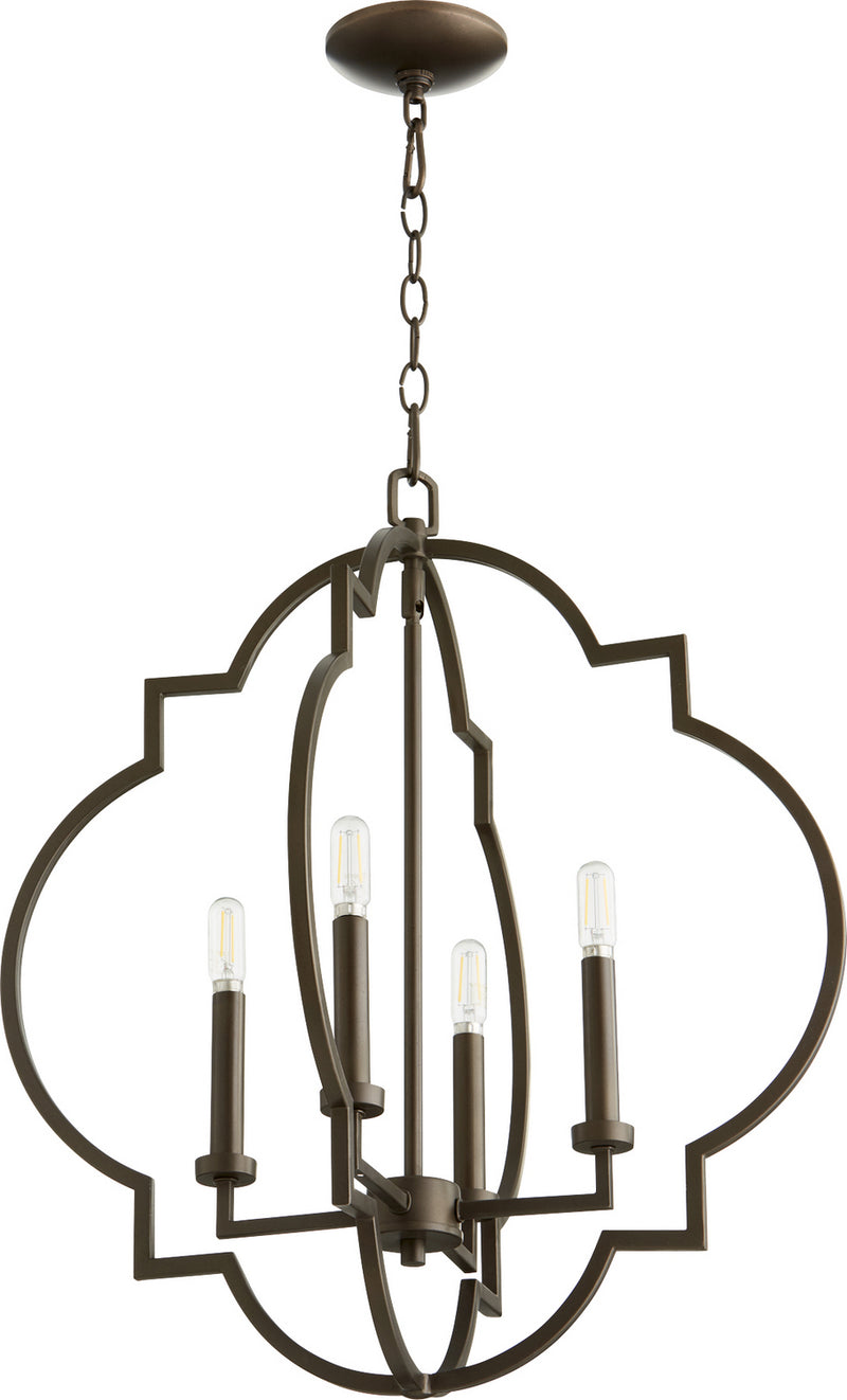 Quorum 6942-4-86 Four Light Pendant, Oiled Bronze Finish - LightingWellCo