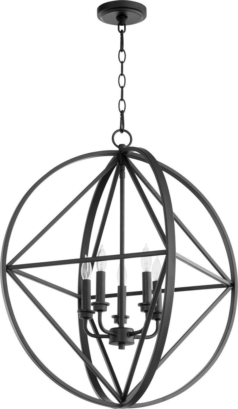 Quorum 807-5-69 Five Light Pendant, Black Finish - LightingWellCo