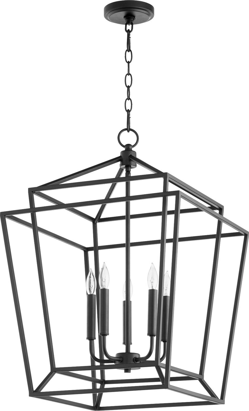 Quorum 8807-5-69 Five Light Entry Pendant, Black Finish - LightingWellCo