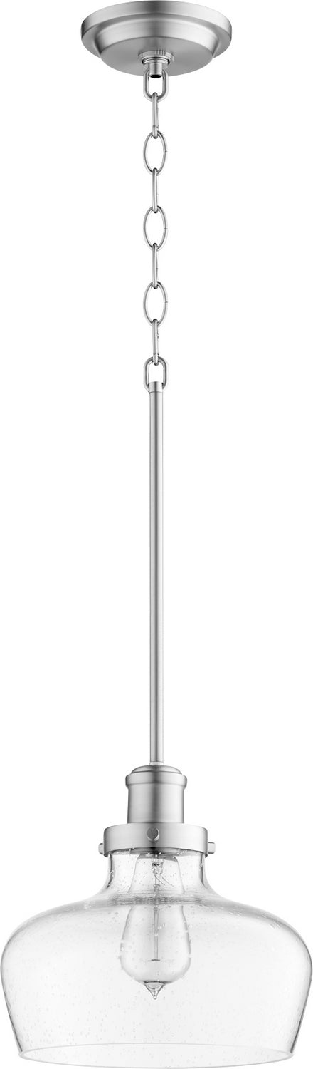 Quorum 8831-65 One Light Pendant, Satin Nickel Finish - LightingWellCo