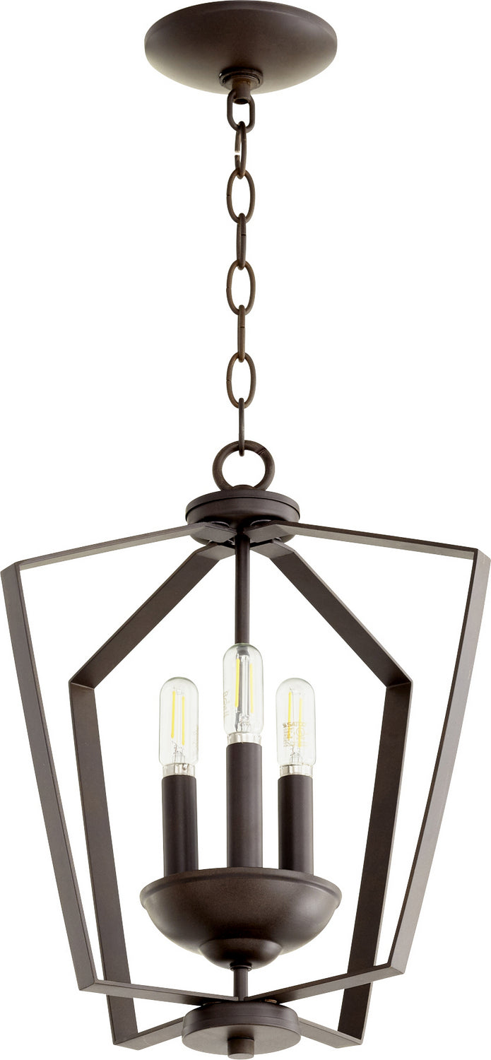 Quorum 894-3-86 Three Light Entry Pendant, Oiled Bronze Finish - LightingWellCo