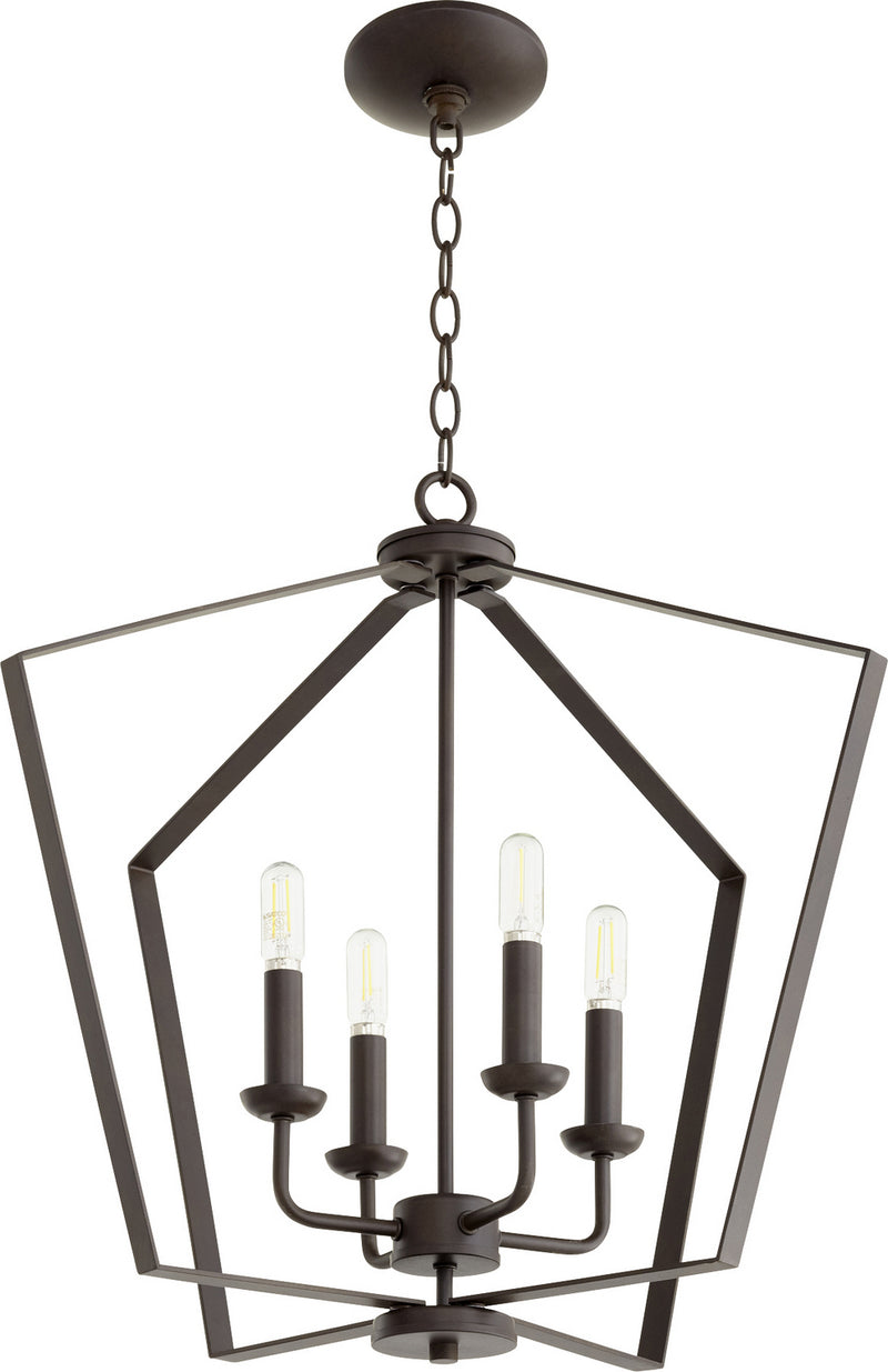 Quorum 894-4-86 Four Light Entry Pendant, Oiled Bronze Finish - LightingWellCo